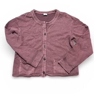 Poetry Washed Maroon Oversized Lagenlook Cardigan Knit Top | Size 4